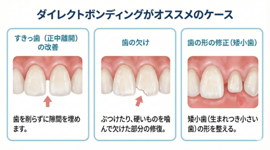 前歯のダイレクトボンディング（ほとんどはを削らない審美修復）永田